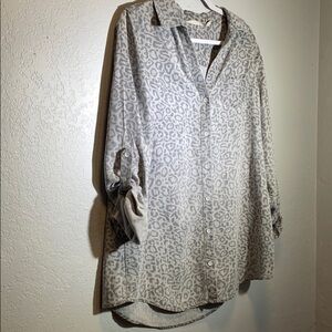 Soft Surroundings Womens Blouse Sz M Leopard